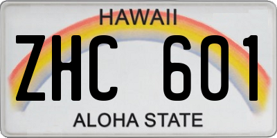 HI license plate ZHC601