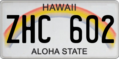 HI license plate ZHC602