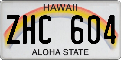 HI license plate ZHC604