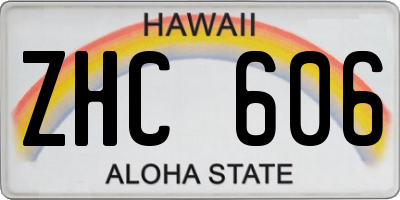 HI license plate ZHC606