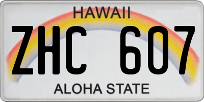 HI license plate ZHC607