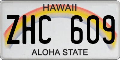 HI license plate ZHC609