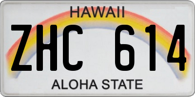 HI license plate ZHC614