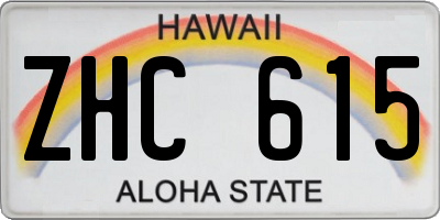 HI license plate ZHC615