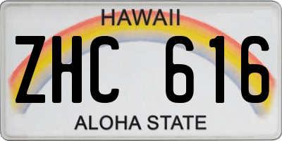 HI license plate ZHC616