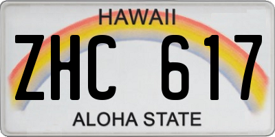 HI license plate ZHC617