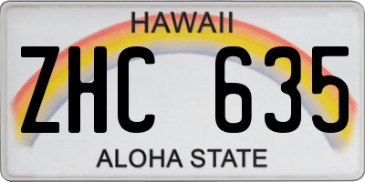 HI license plate ZHC635