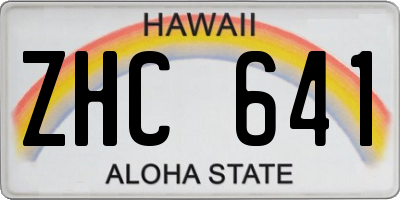 HI license plate ZHC641