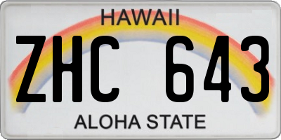 HI license plate ZHC643
