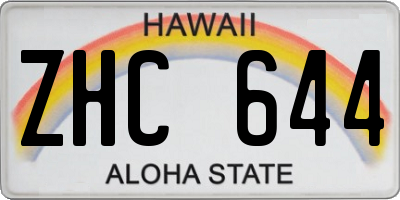 HI license plate ZHC644