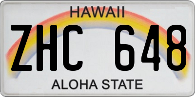 HI license plate ZHC648