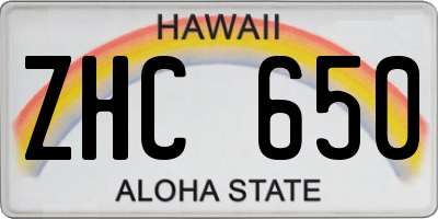 HI license plate ZHC650