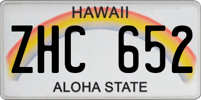 HI license plate ZHC652