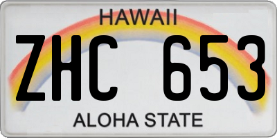 HI license plate ZHC653