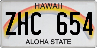 HI license plate ZHC654