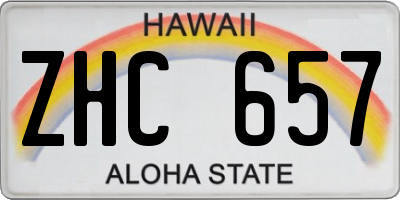 HI license plate ZHC657