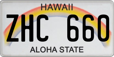 HI license plate ZHC660
