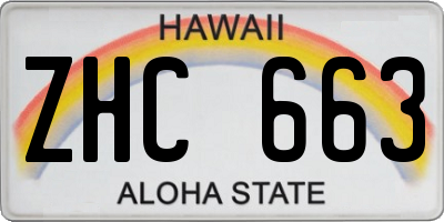HI license plate ZHC663