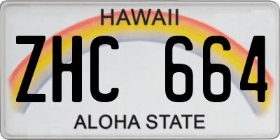 HI license plate ZHC664