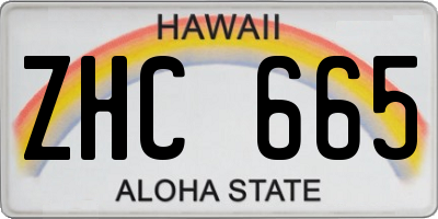 HI license plate ZHC665