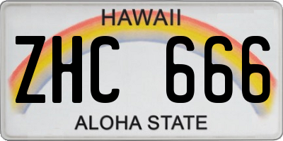HI license plate ZHC666