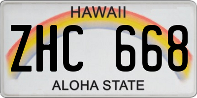 HI license plate ZHC668