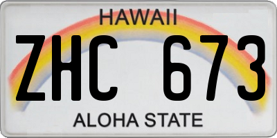 HI license plate ZHC673