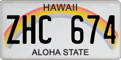 HI license plate ZHC674