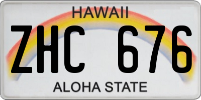 HI license plate ZHC676