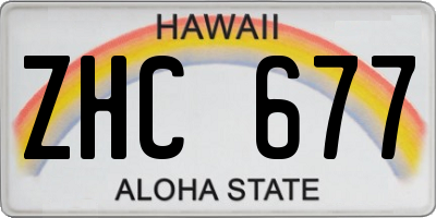 HI license plate ZHC677