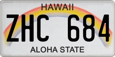 HI license plate ZHC684