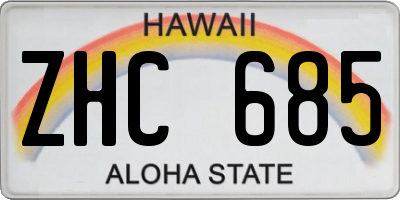HI license plate ZHC685