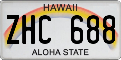 HI license plate ZHC688