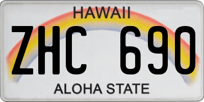 HI license plate ZHC690