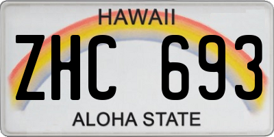 HI license plate ZHC693