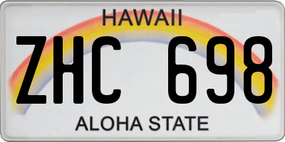 HI license plate ZHC698