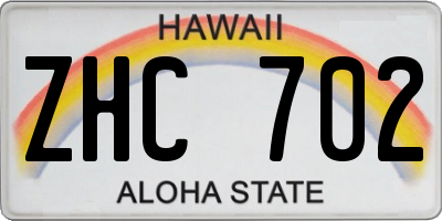 HI license plate ZHC702
