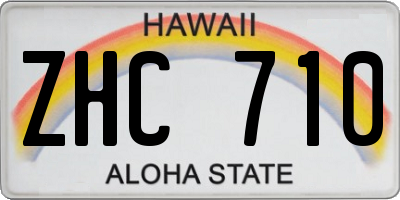 HI license plate ZHC710