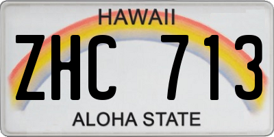 HI license plate ZHC713