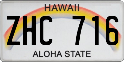 HI license plate ZHC716