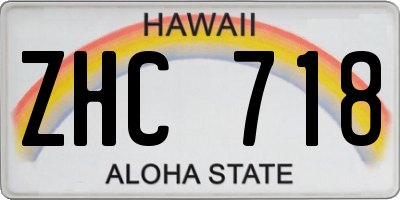 HI license plate ZHC718