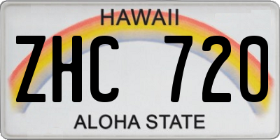 HI license plate ZHC720