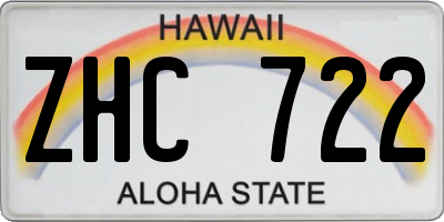 HI license plate ZHC722
