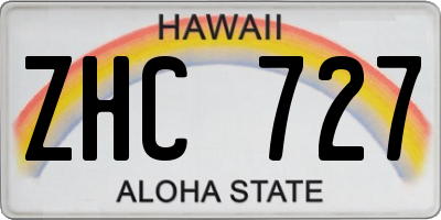 HI license plate ZHC727