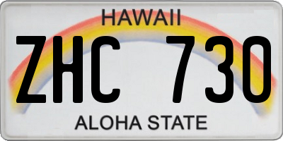 HI license plate ZHC730