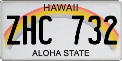 HI license plate ZHC732