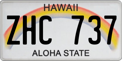 HI license plate ZHC737