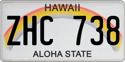 HI license plate ZHC738