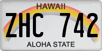 HI license plate ZHC742