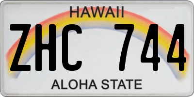 HI license plate ZHC744